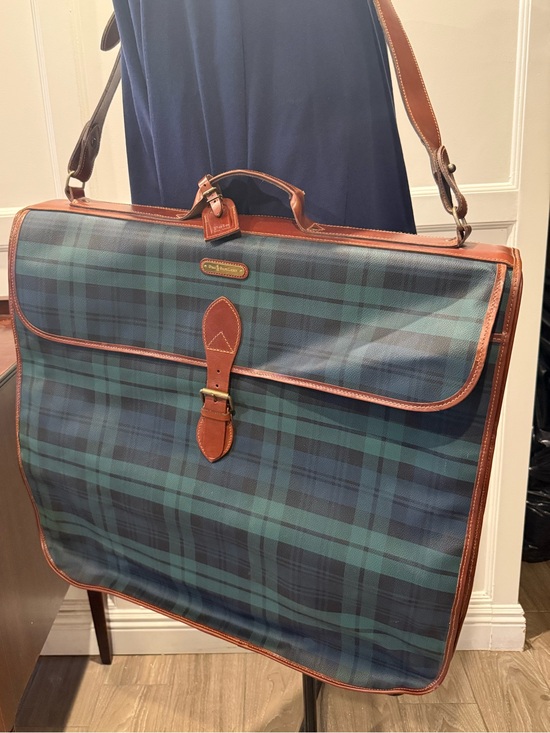 Polo Ralph Lauren Other - Vintage Polo Ralph Lauren Black Watch Plaid Garment Bag Hanger Luggage Tag Brush